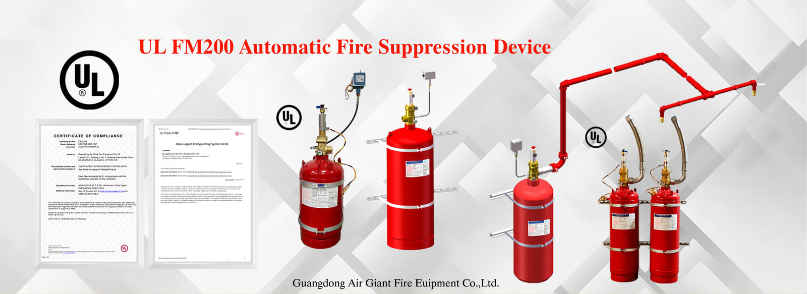 Qualidade sistema de supressão do fogo fm200 Fábrica