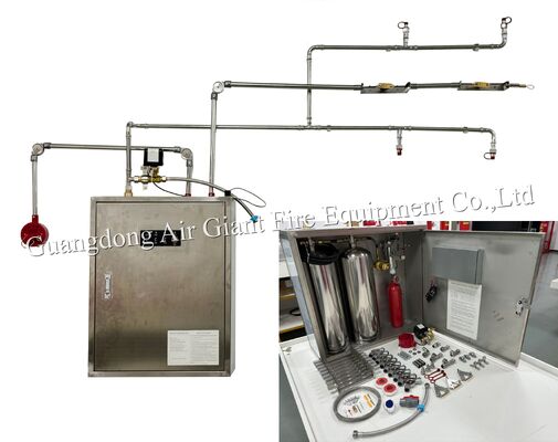 Qualidade  Double Bottle Kitchen Hood Fire Suppression System with 183°C Thermal Activation and 12L Fire Suppression Agent Fábrica