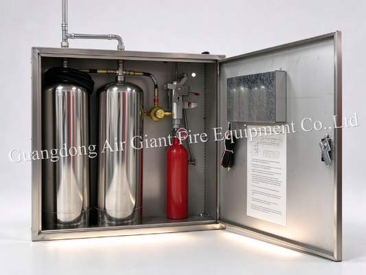 Qualidade  Double Bottles Automatic Protection Kitchen Fire Suppression System with 12L Reagent Capacity for Commercial Kitchen Fire Extinguishing System Fábrica