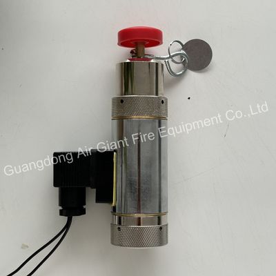 Actuador de solenoide instalado num cilindro HFC-227ea FM200