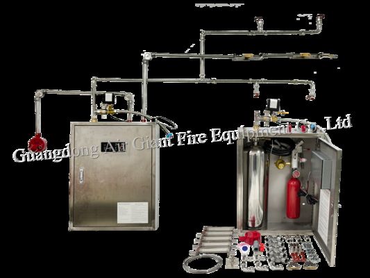 Sistema de supressão de incêndio de cozinha química húmida para incêndios de óleo comestível